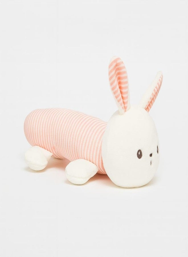 DTR Creation Piku Piku Music Bunny Rattle Toy for Babies | Soft Musical Plush Toy with Sound | Pink Striped Baby Rattle for Newborns & Toddlers | Safe, Washable & Adorable Gift for Boys & Girls - Image 1